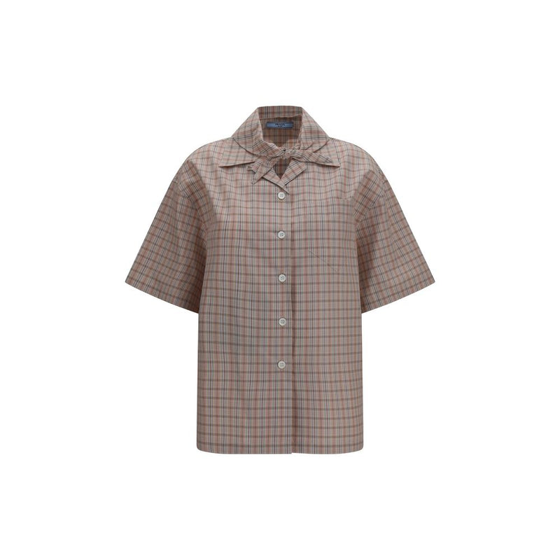 Chemise Prada à manches courtes en coton multicolore