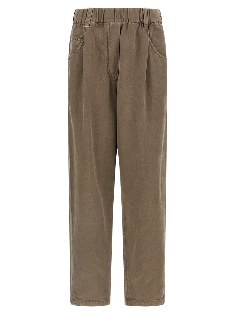 Brunello Cucinelli Brown Cotton Casual Pants