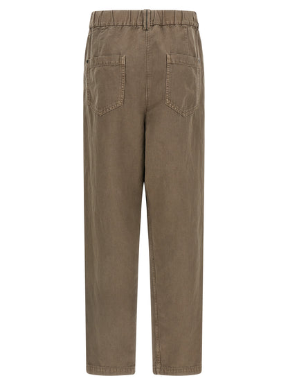 Brunello Cucinelli Brown Cotton Casual Pants