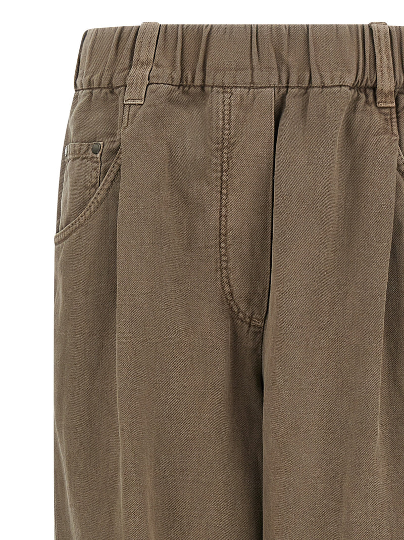 Brunello Cucinelli Brown Cotton Casual Pants