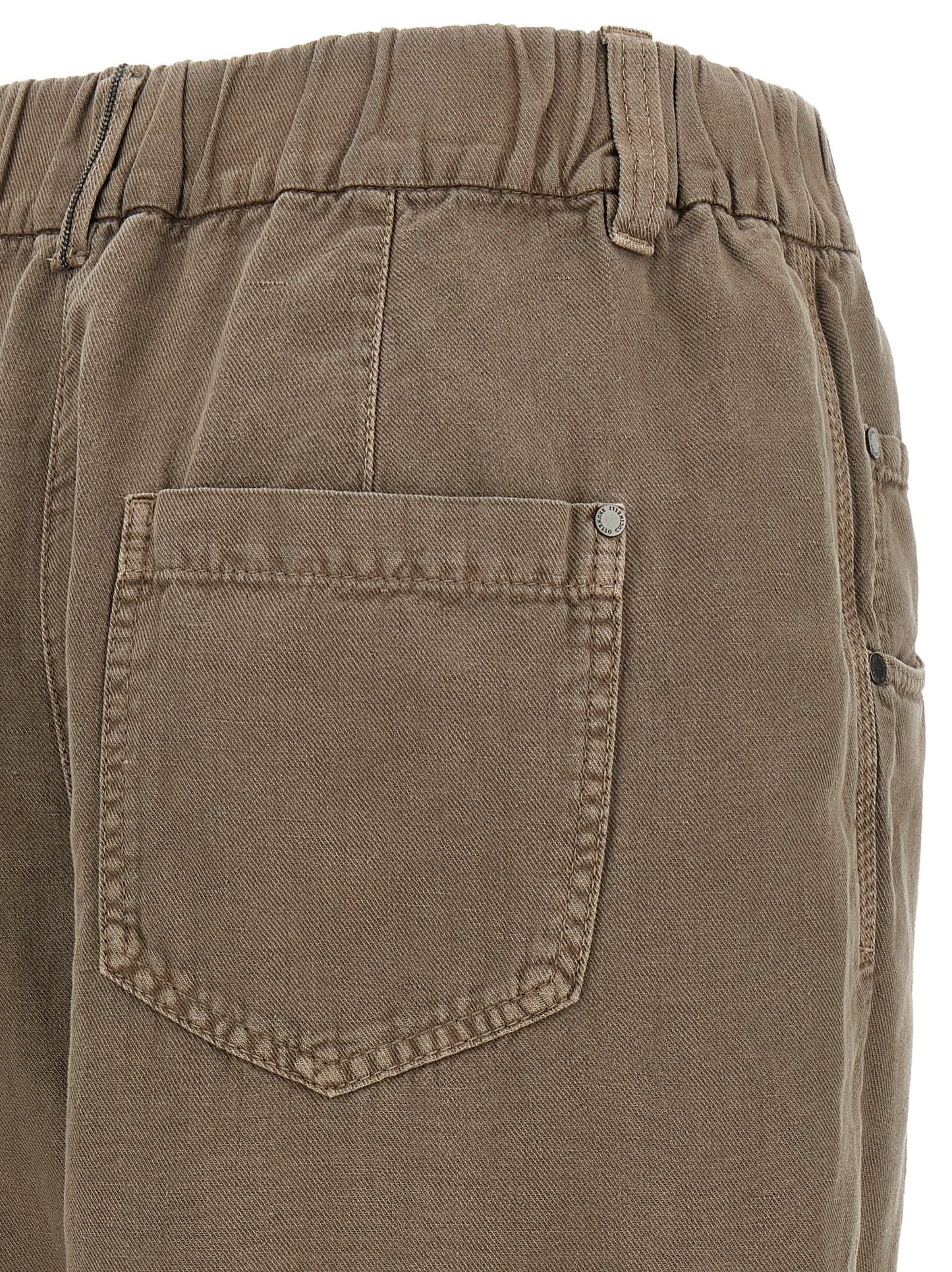 Brunello Cucinelli Brown Cotton Casual Pants