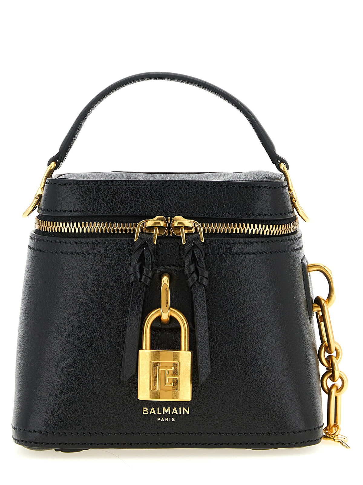 Sac à main Balmain en cuir de veau noir