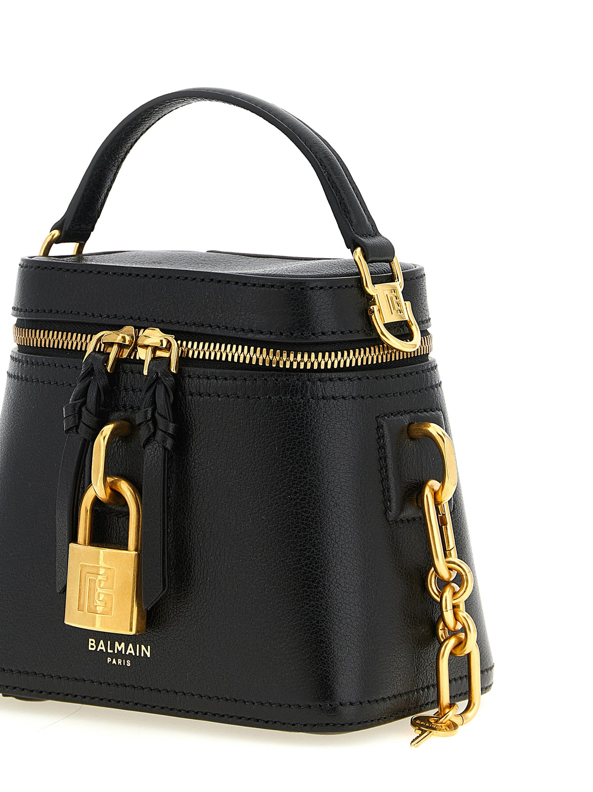 Sac à main Balmain en cuir de veau noir