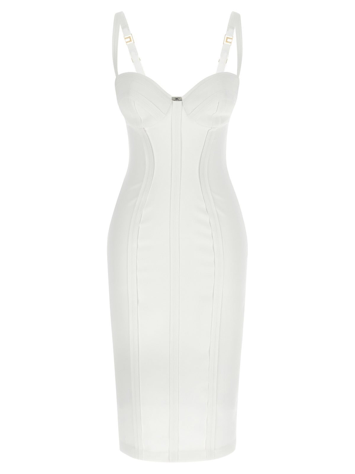 Robe midi Elisabetta Franchi en polyester blanc