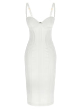 Robe midi Elisabetta Franchi en polyester blanc