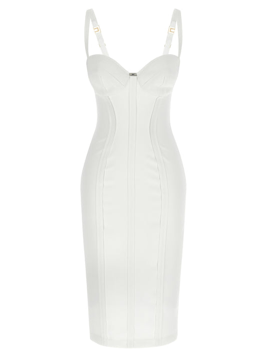 Robe midi Elisabetta Franchi en polyester blanc