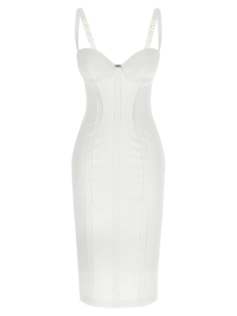 Robe midi Elisabetta Franchi en polyester blanc