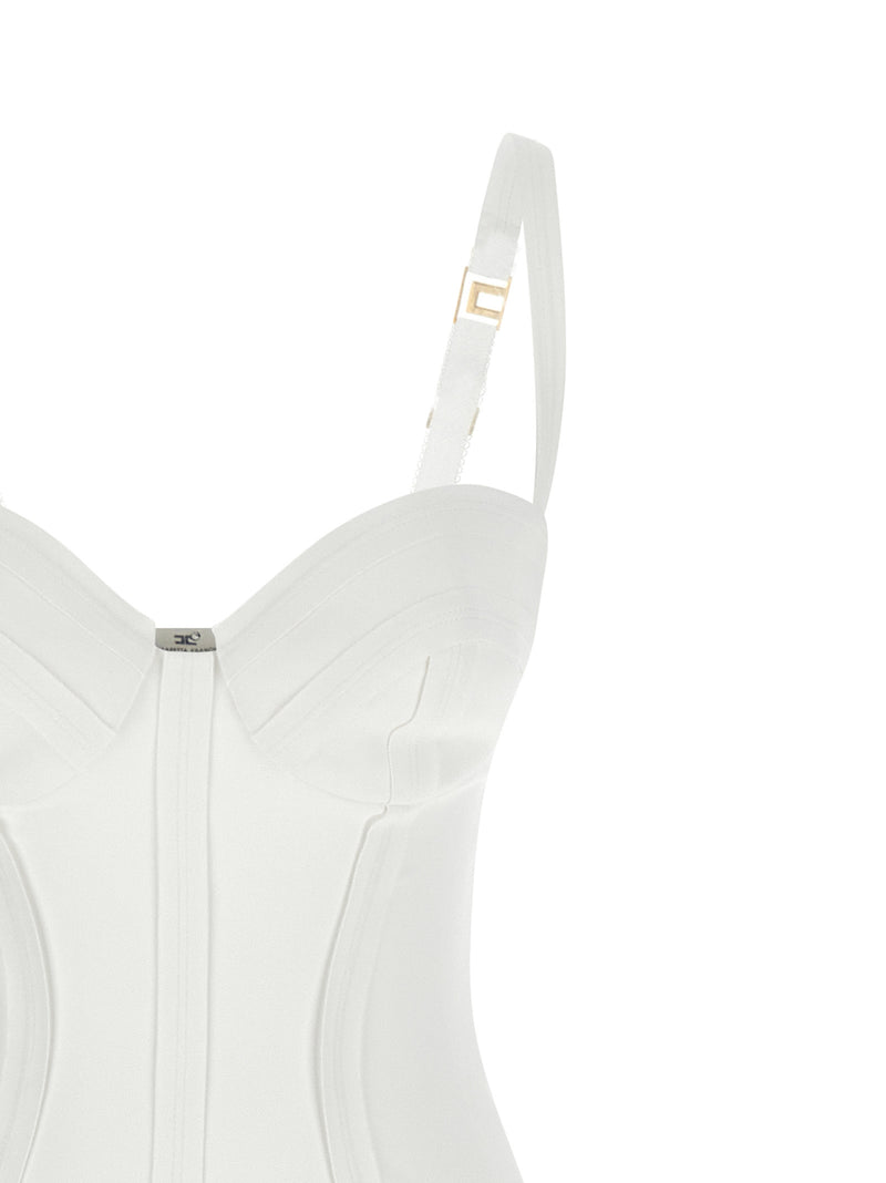 Robe midi Elisabetta Franchi en polyester blanc