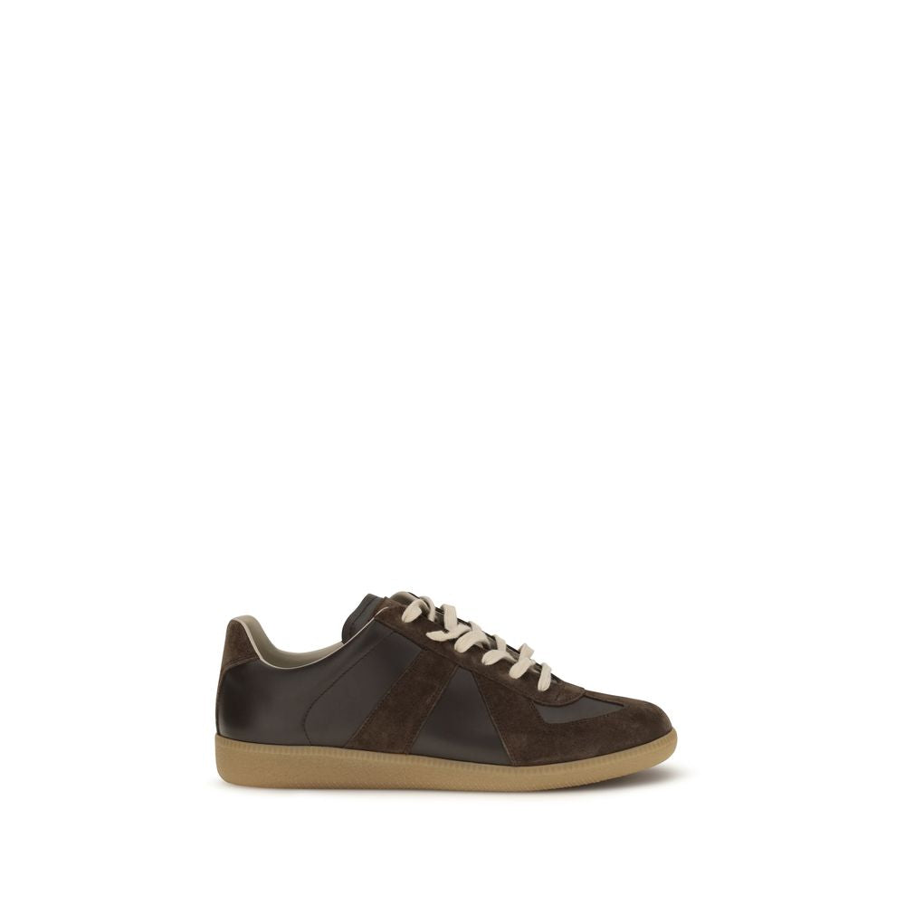 Baskets basses Maison Margiela en cuir de veau marron