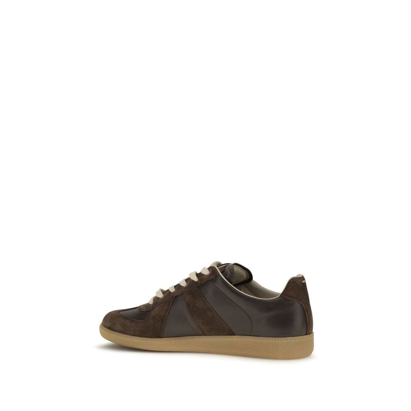 Baskets basses Maison Margiela en cuir de veau marron