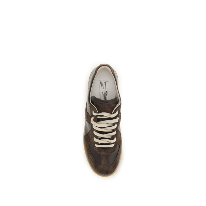 Baskets basses Maison Margiela en cuir de veau marron