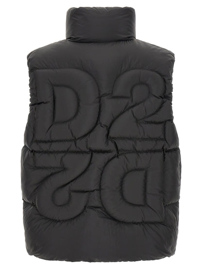 Dsquared² Black Polyester Sleeveless Jacket