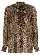 Blouse en soie marron Dolce & Gabbana