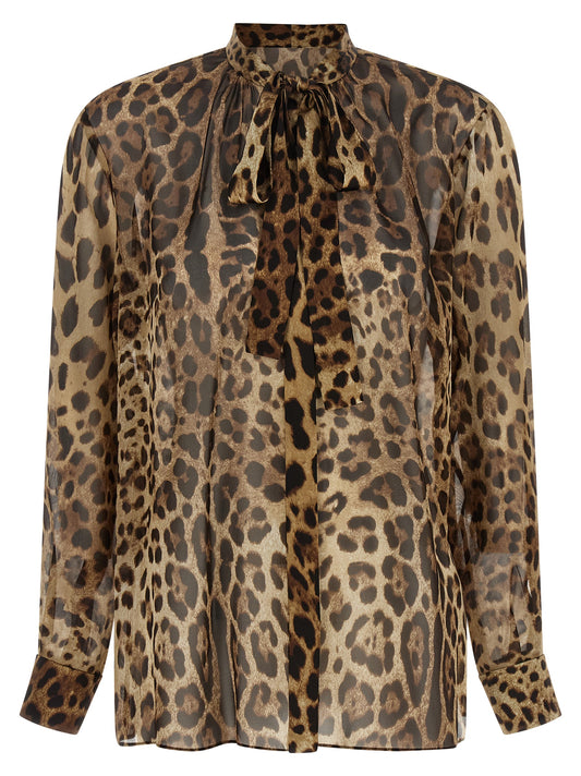 Blouse en soie marron Dolce & Gabbana