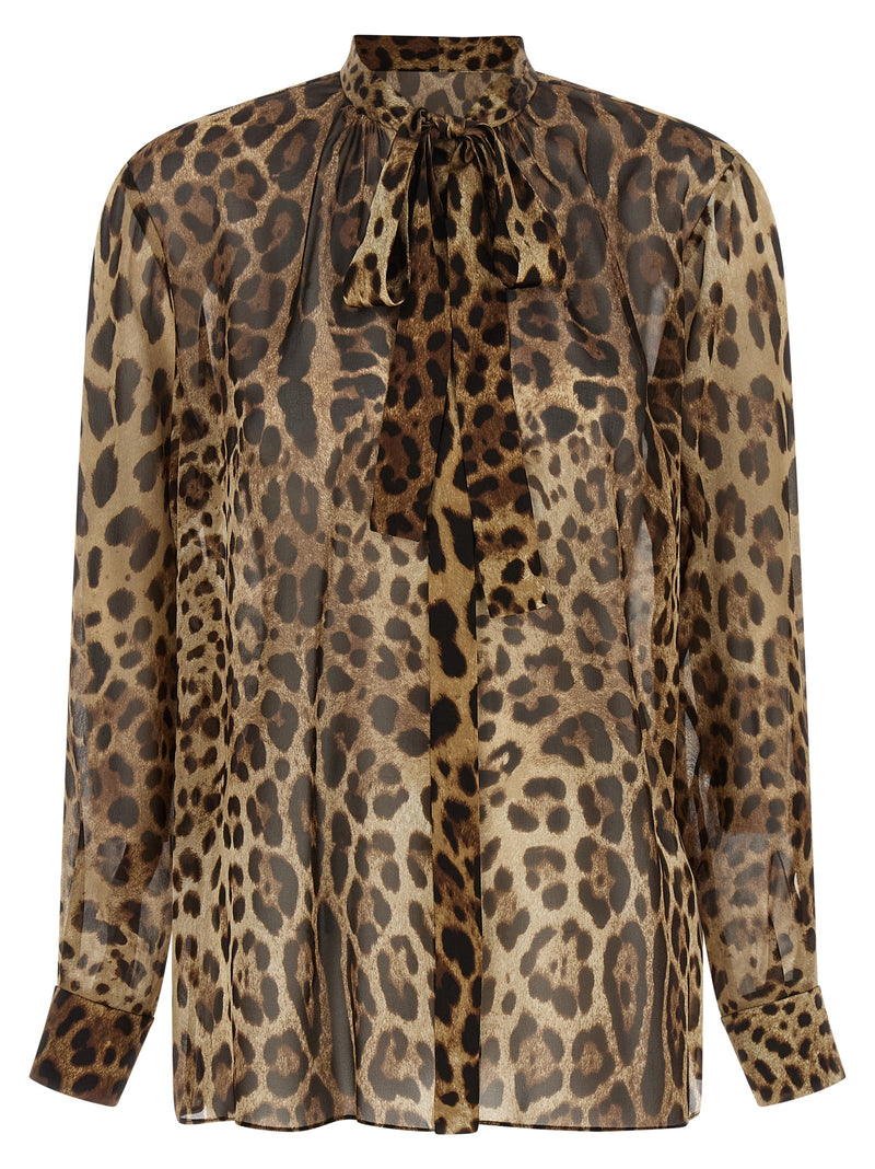 Blouse en soie marron Dolce & Gabbana