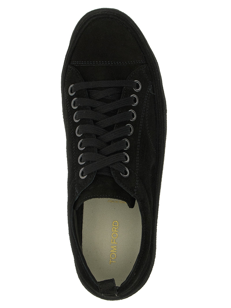 Baskets basses en cuir noir Tom Ford
