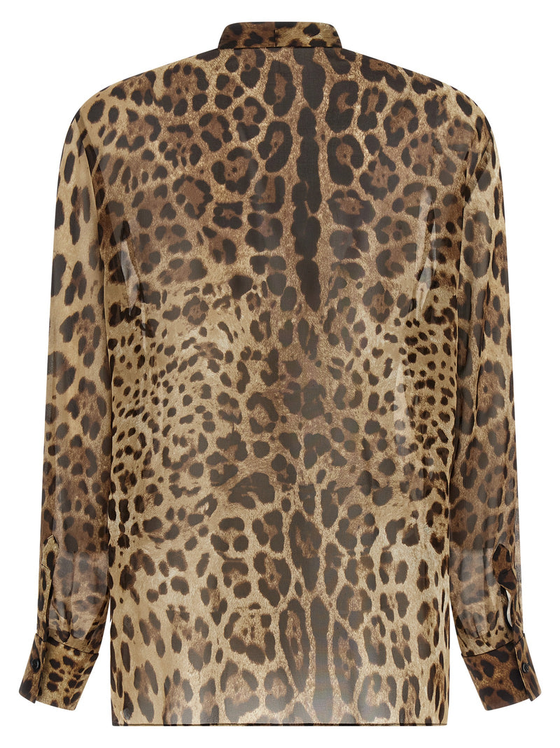 Blouse en soie marron Dolce & Gabbana