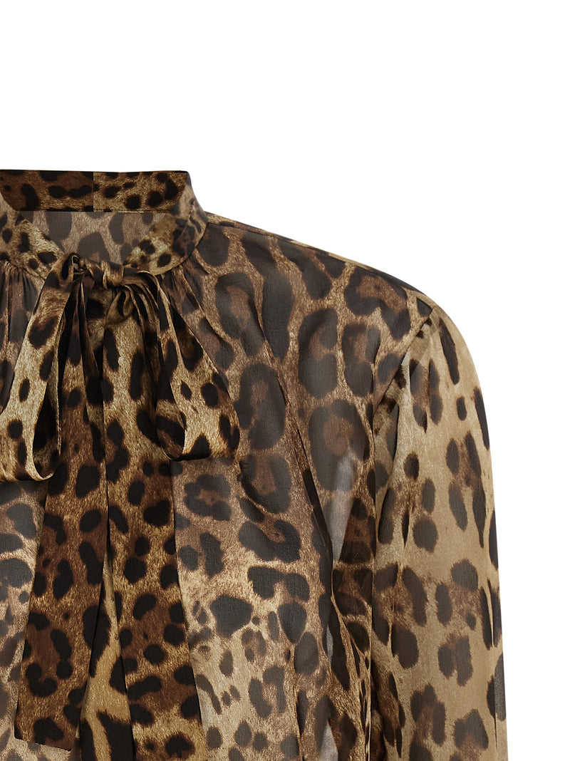 Blouse en soie marron Dolce & Gabbana