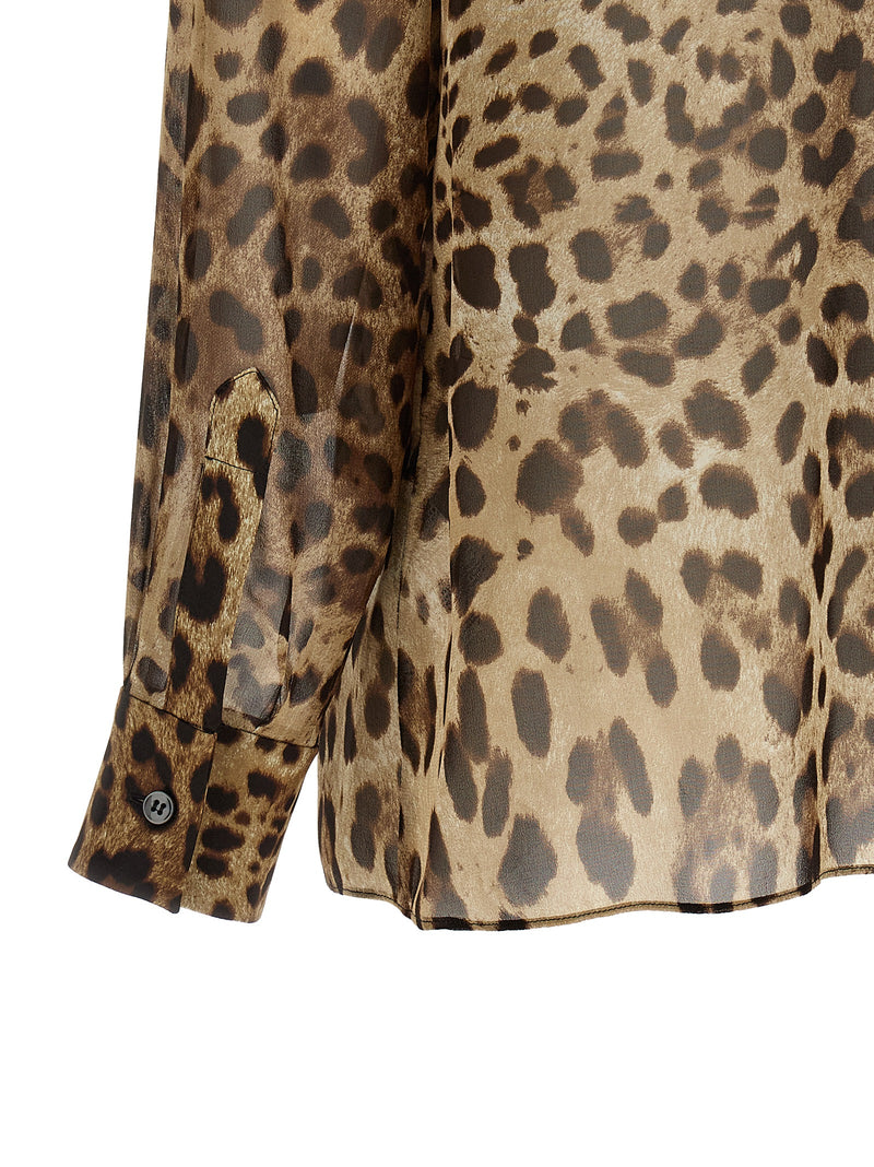 Blouse en soie marron Dolce & Gabbana