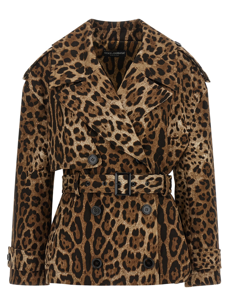 Manteau en coton marron Dolce & Gabbana