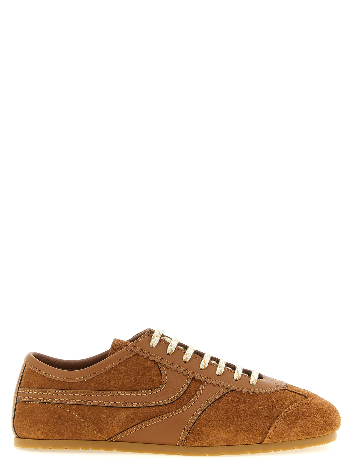 Baskets basses Dries Van Noten en cuir de veau marron