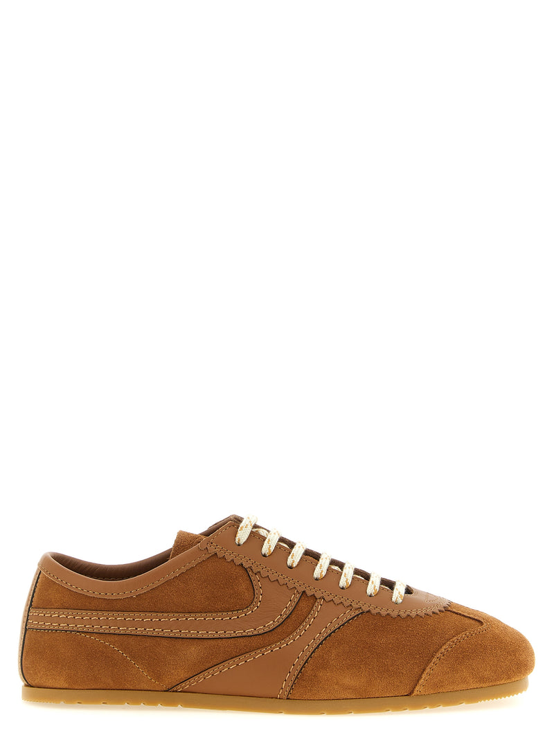 Baskets basses Dries Van Noten en cuir de veau marron