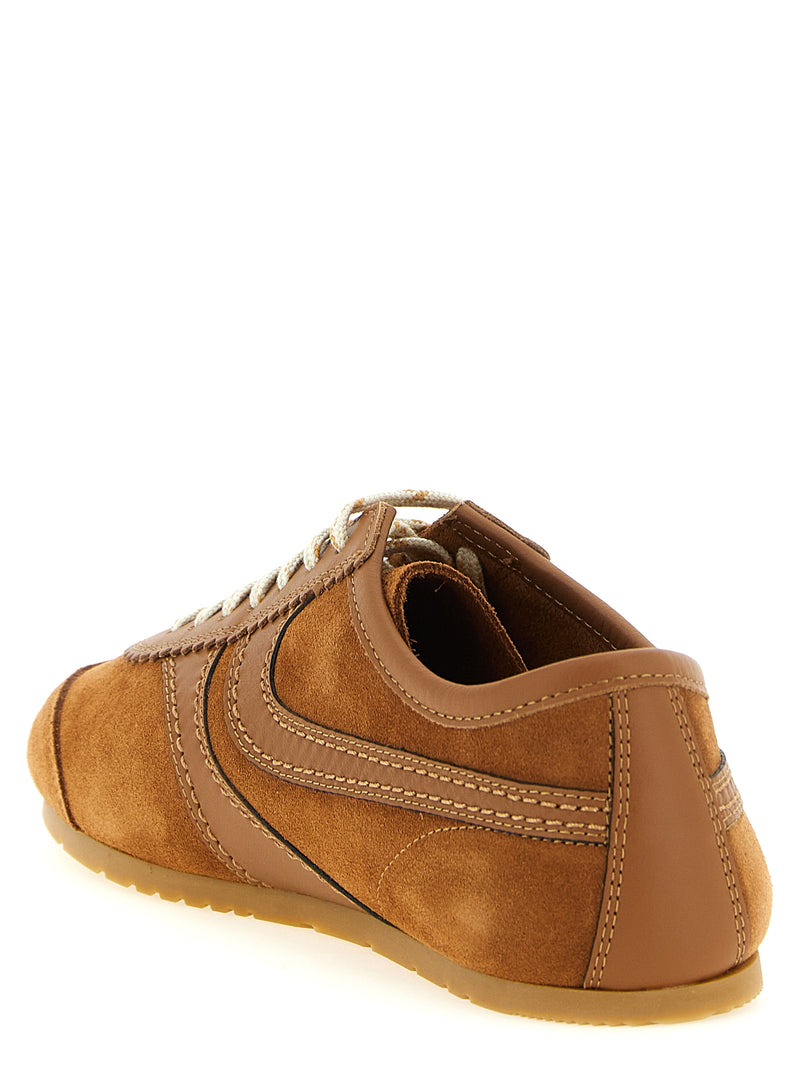 Baskets basses Dries Van Noten en cuir de veau marron
