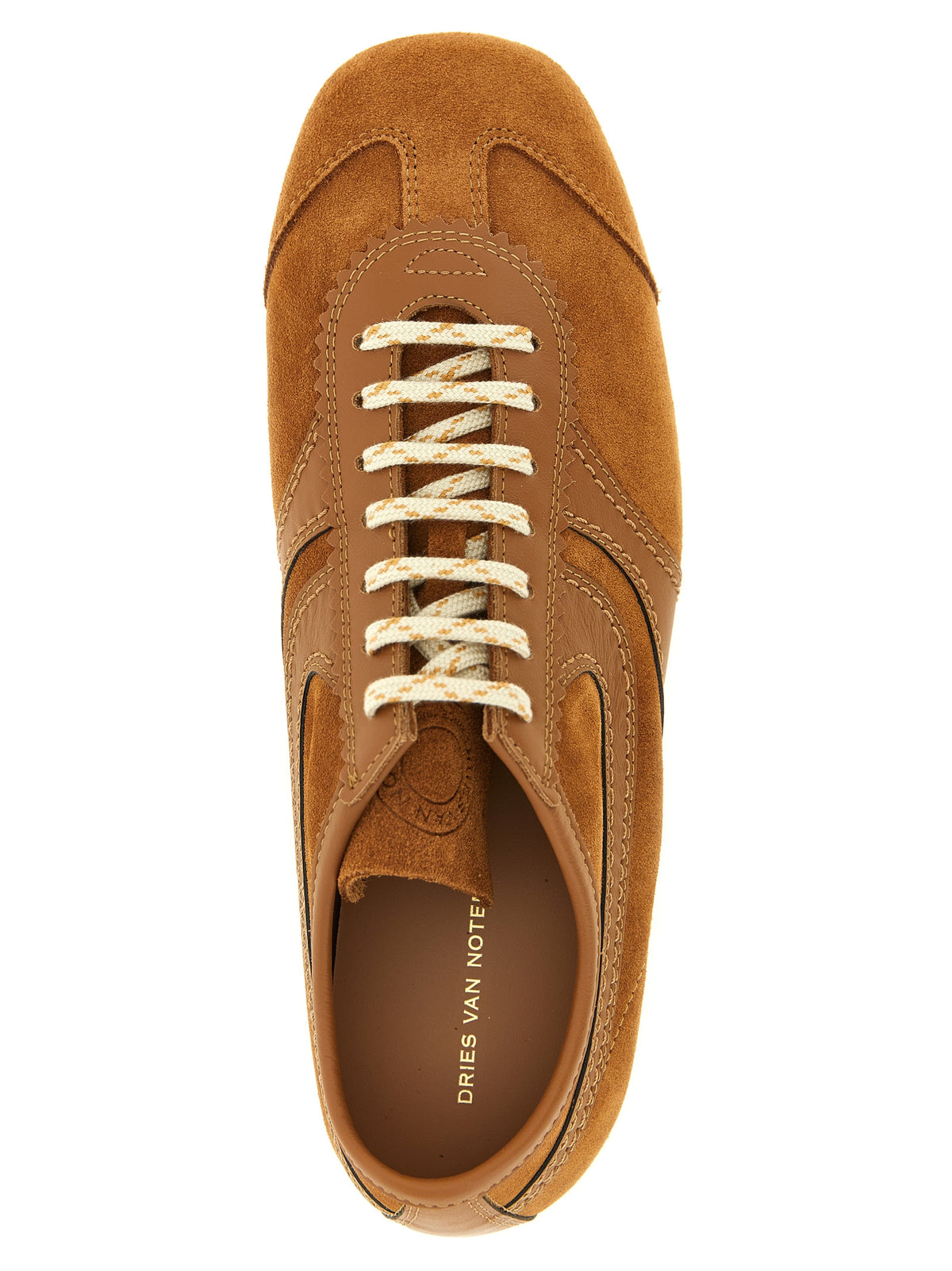 Baskets basses Dries Van Noten en cuir de veau marron