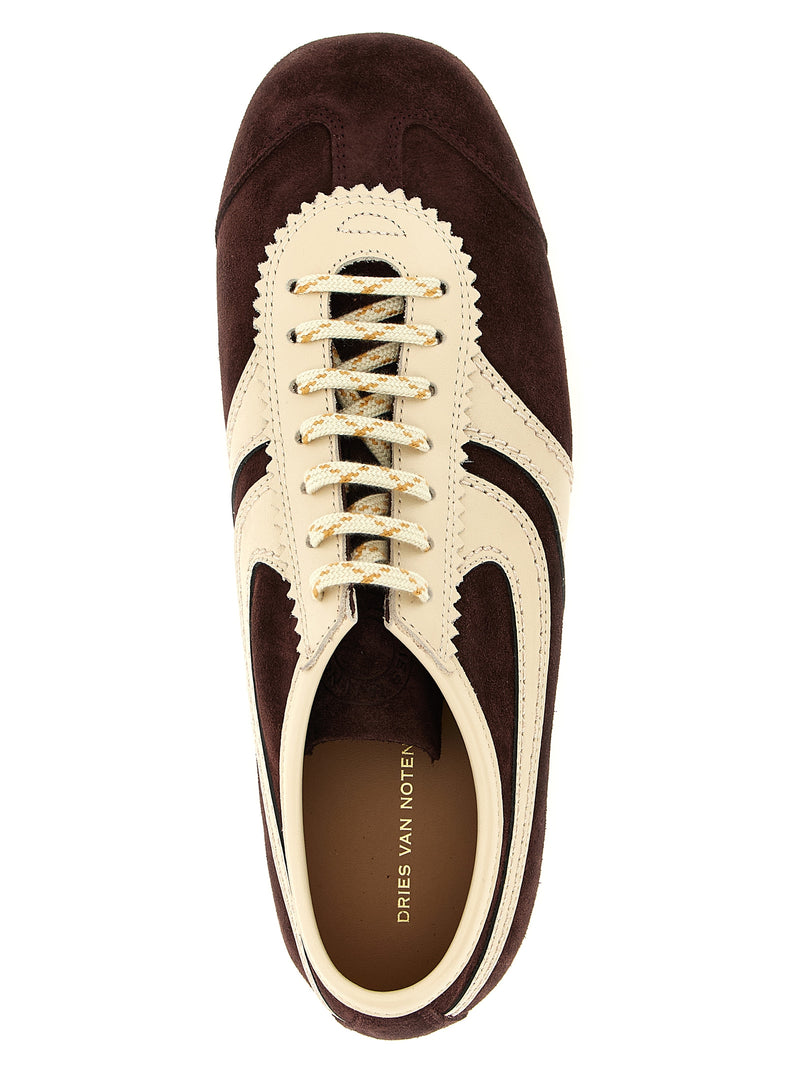 Baskets basses Dries Van Noten en cuir de veau multicolore