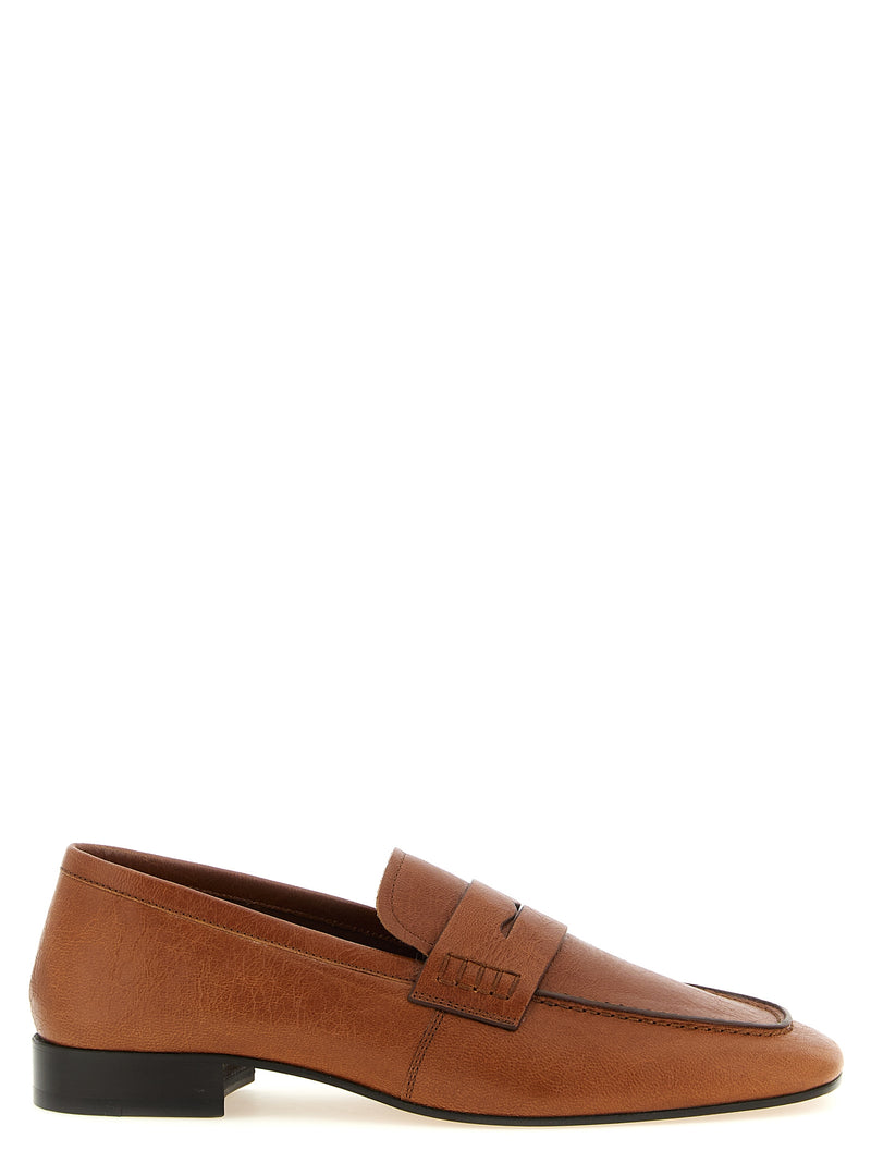 Mocassins à enfiler en cuir d'agneau marron Dries Van Noten