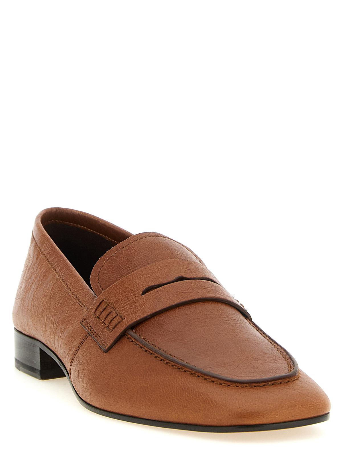 Mocassins à enfiler en cuir d'agneau marron Dries Van Noten