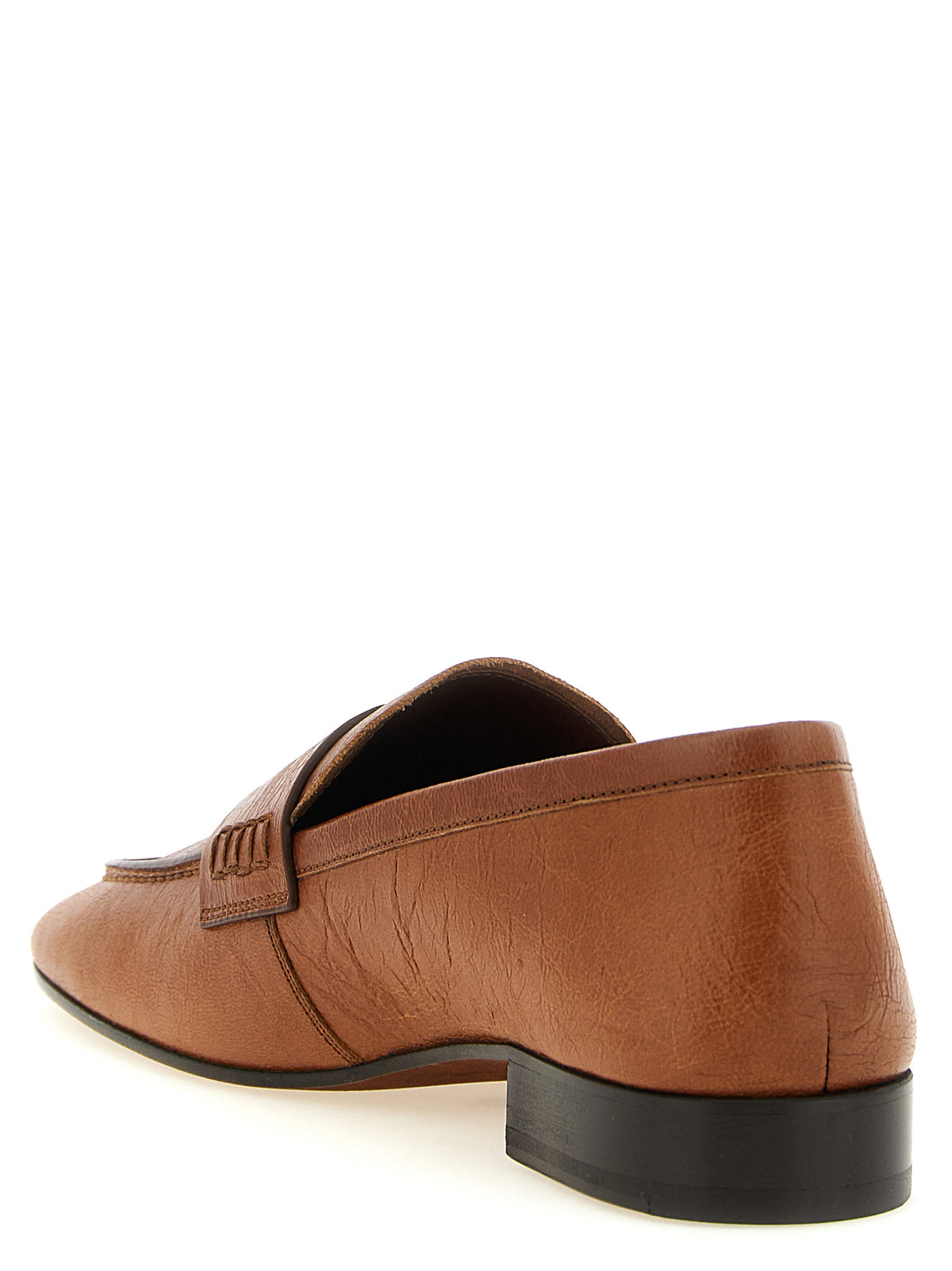 Mocassins à enfiler en cuir d'agneau marron Dries Van Noten
