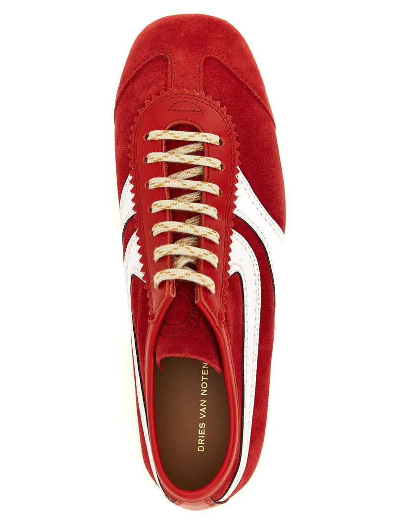 Baskets athlétiques Dries Van Noten en cuir de veau multicolore