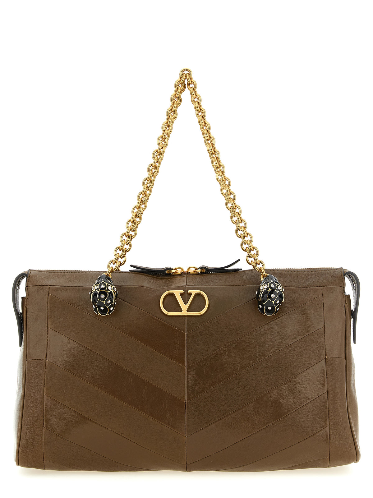Sac porté épaule Valentino Garavani en cuir d'agneau marron