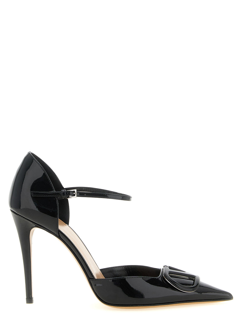 Escarpins à talons hauts en cuir de veau noir Valentino Garavani