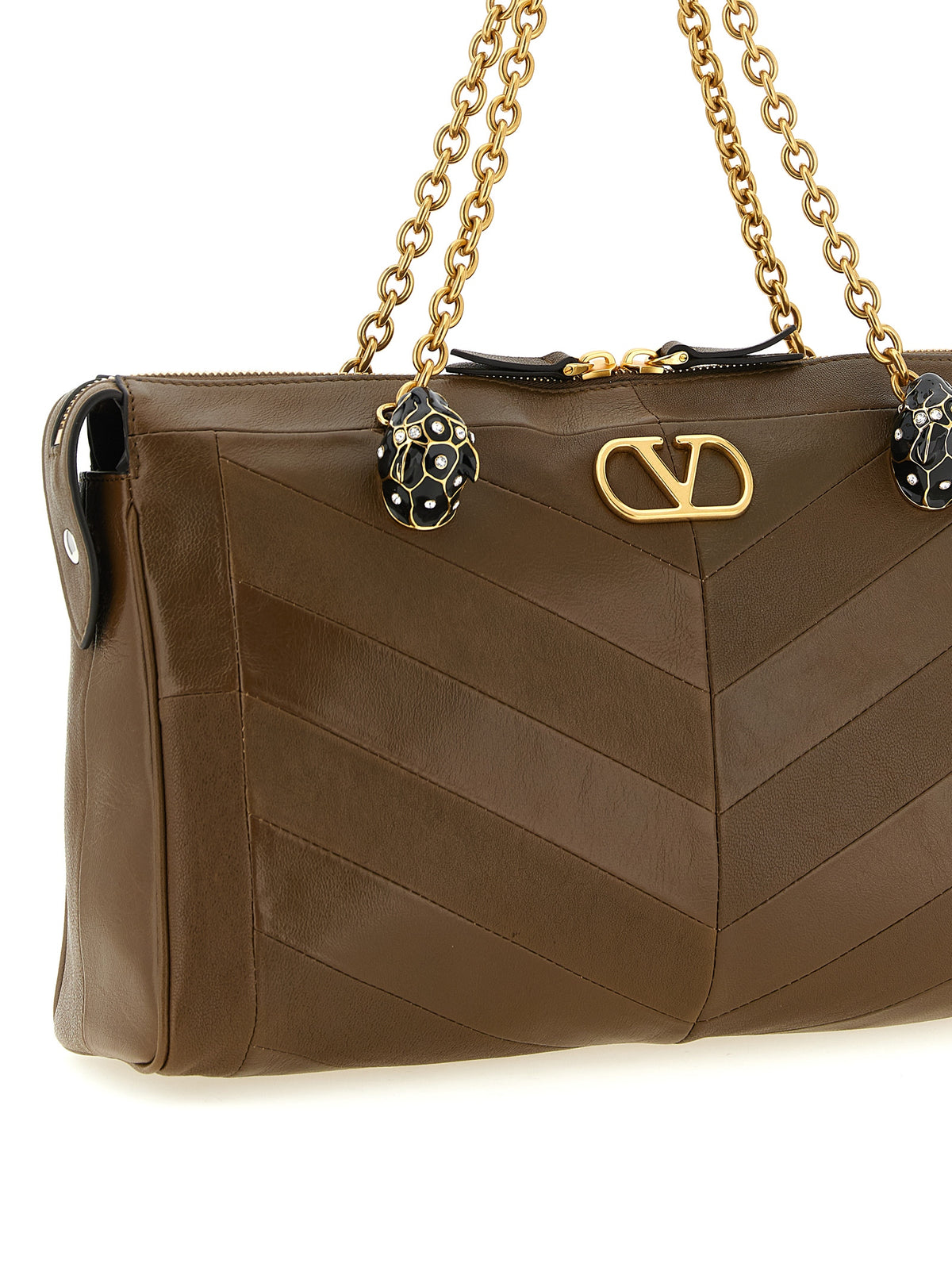 Sac porté épaule Valentino Garavani en cuir d'agneau marron