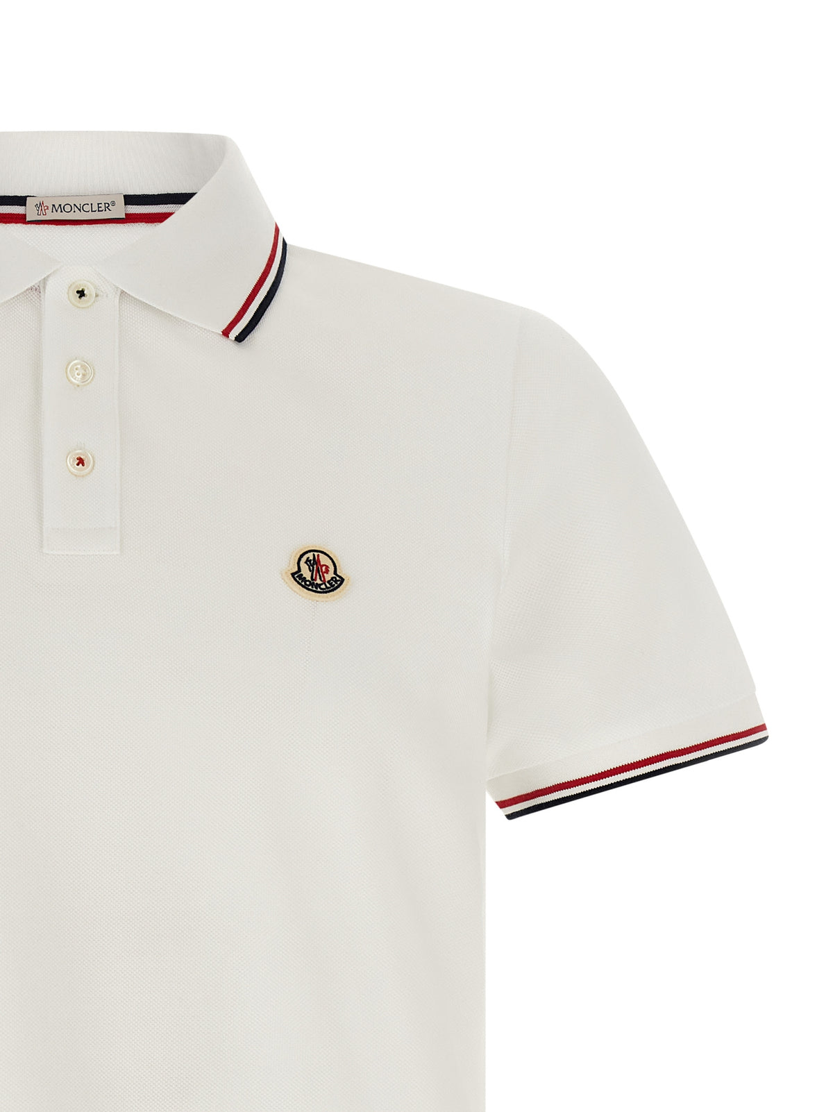 Polo Moncler en coton blanc