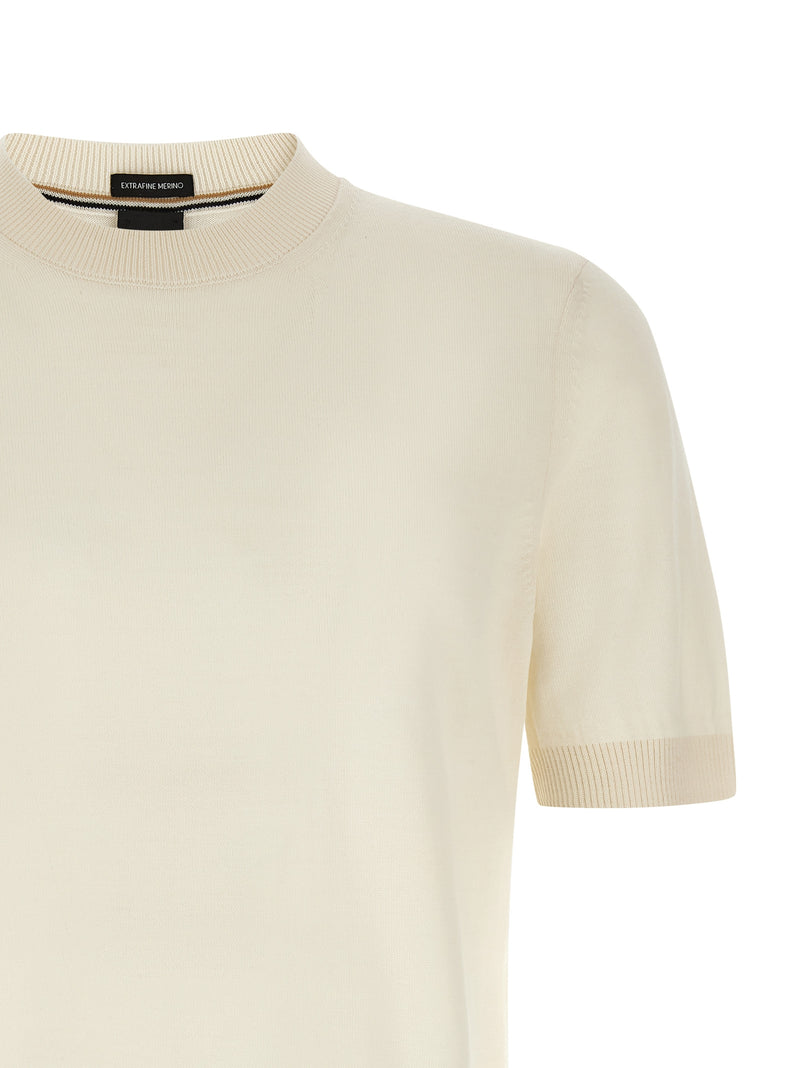 T-shirt Hugo Boss blanc en laine vierge