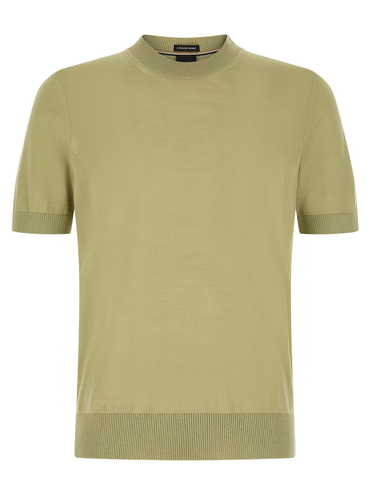 T-shirt bicolore en laine vierge Hugo Boss