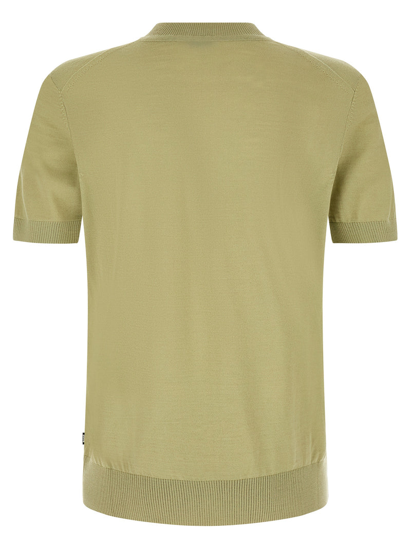 T-shirt bicolore en laine vierge Hugo Boss