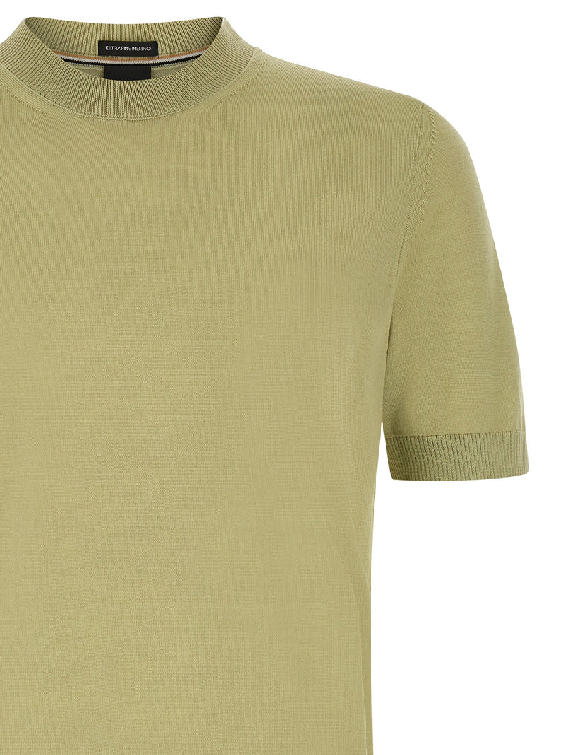 T-shirt bicolore en laine vierge Hugo Boss