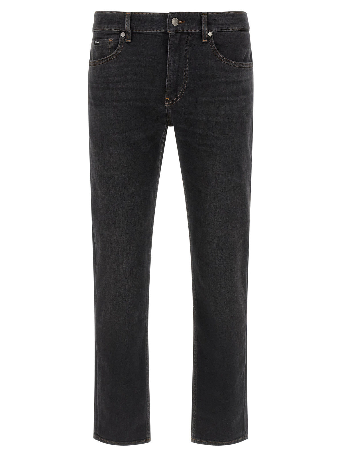 Jean coupe droite en coton noir Hugo Boss