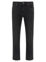 Jean coupe droite en coton noir Hugo Boss