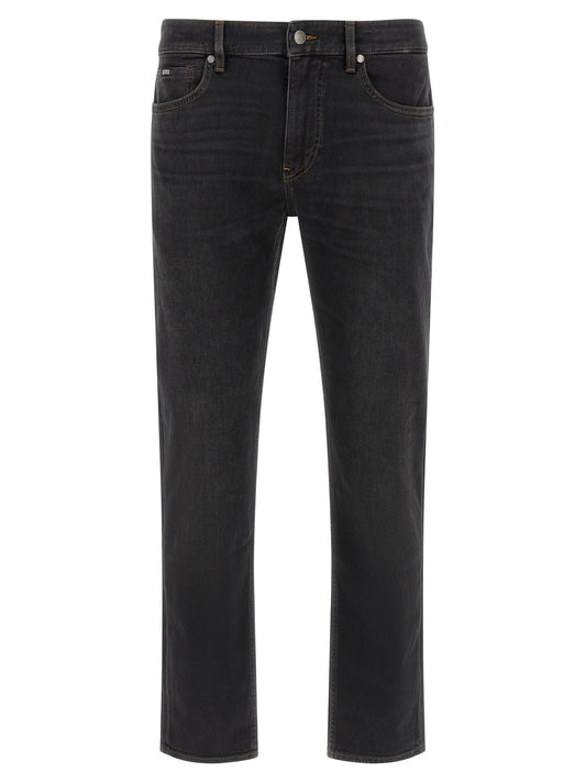 Hugo Boss Black Cotton Straight-Leg Jeans