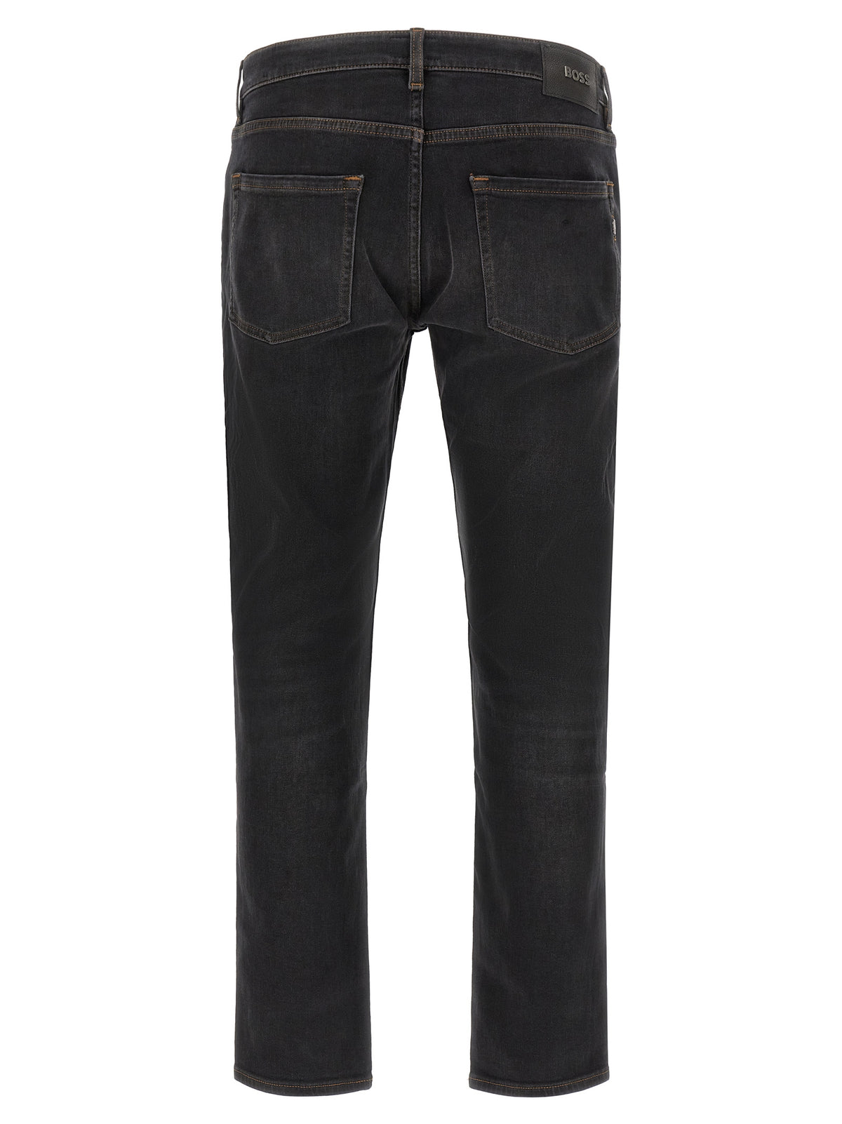 Jean coupe droite en coton noir Hugo Boss
