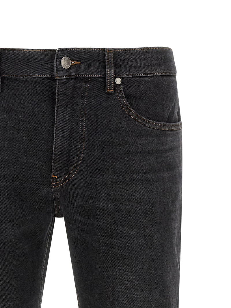 Jean coupe droite en coton noir Hugo Boss