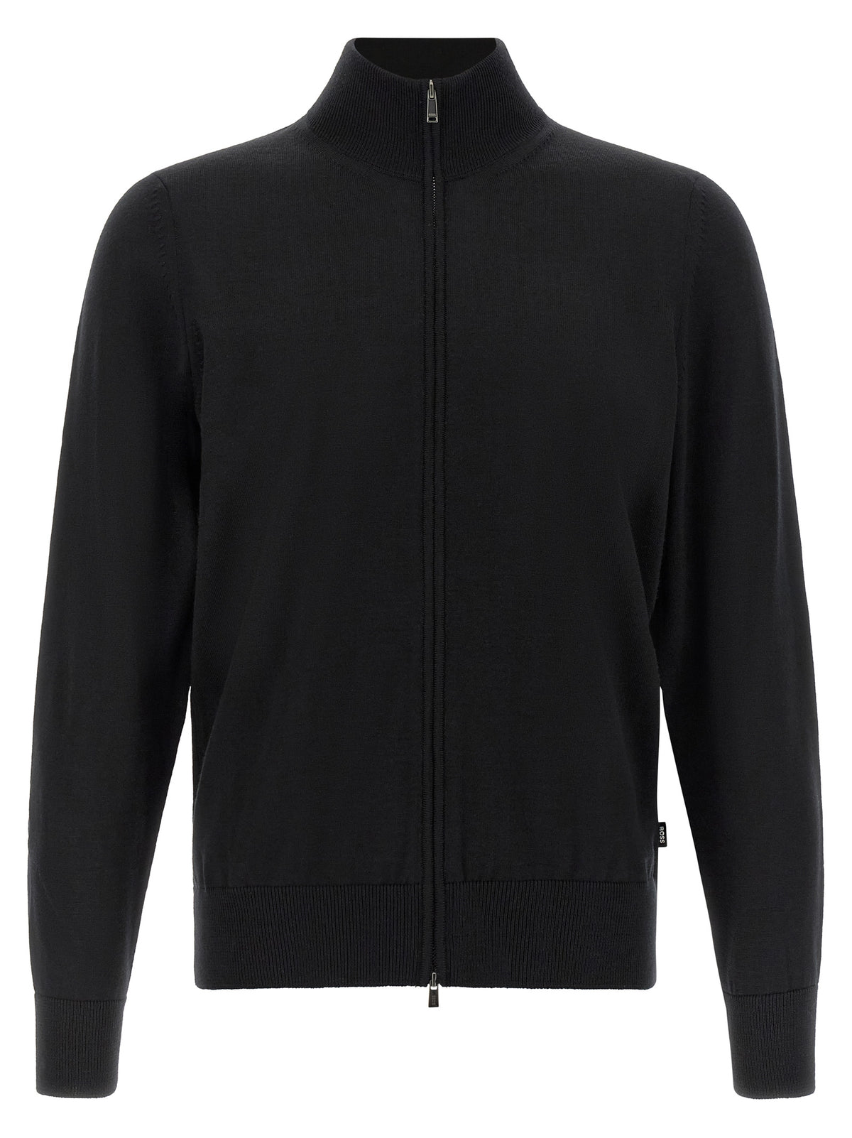 Cardigan en laine vierge noir Hugo Boss