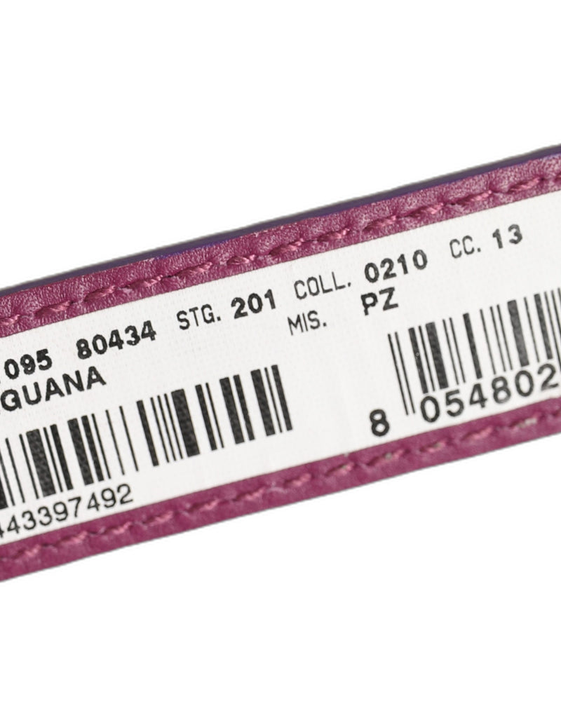 Dolce & Gabbana Bracelet-Manchette en Cuir Texturé Violet avec Boucle Dorée
