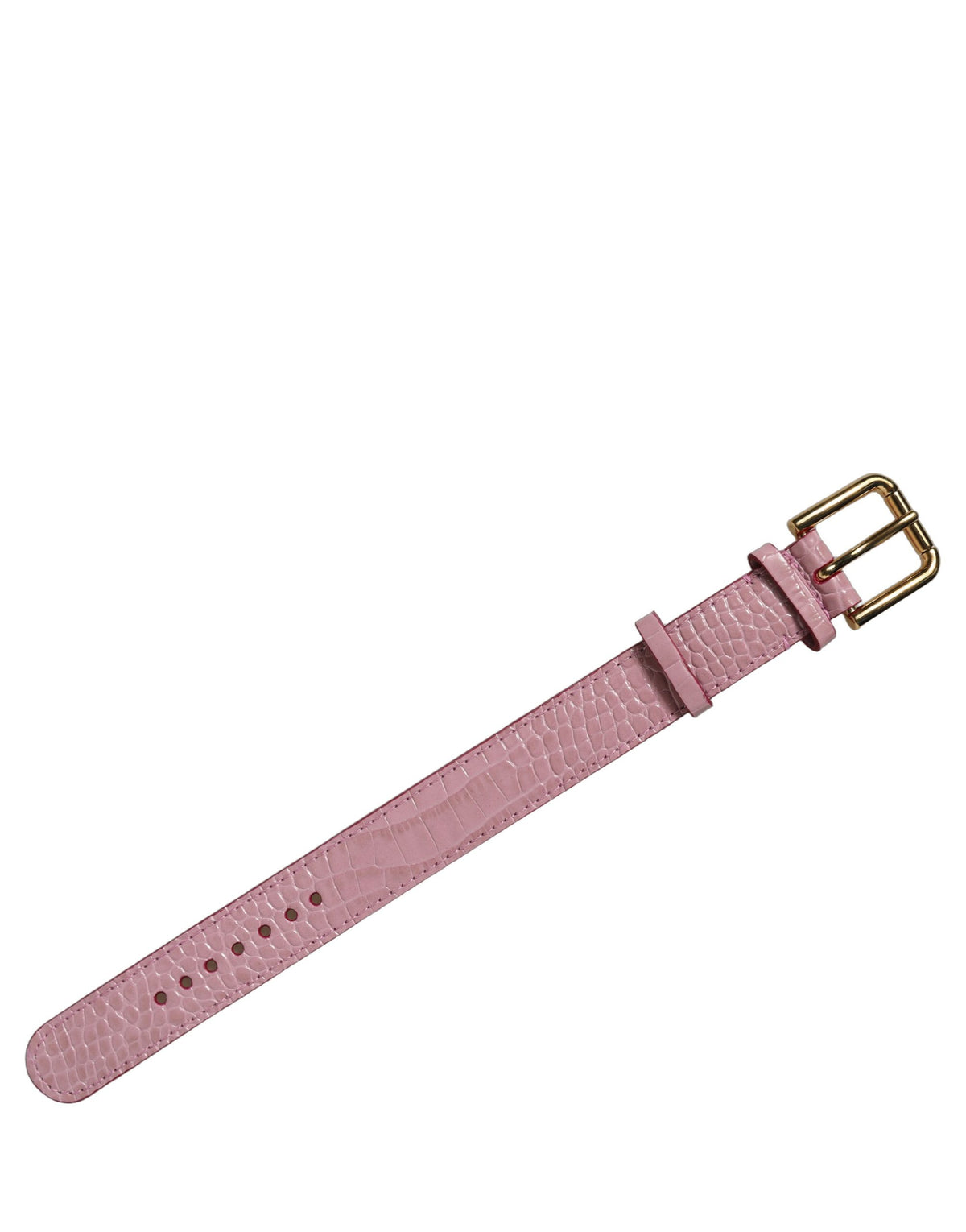 Bracelet ceinture Dolce & Gabbana en cuir rose gaufré à boucle dorée