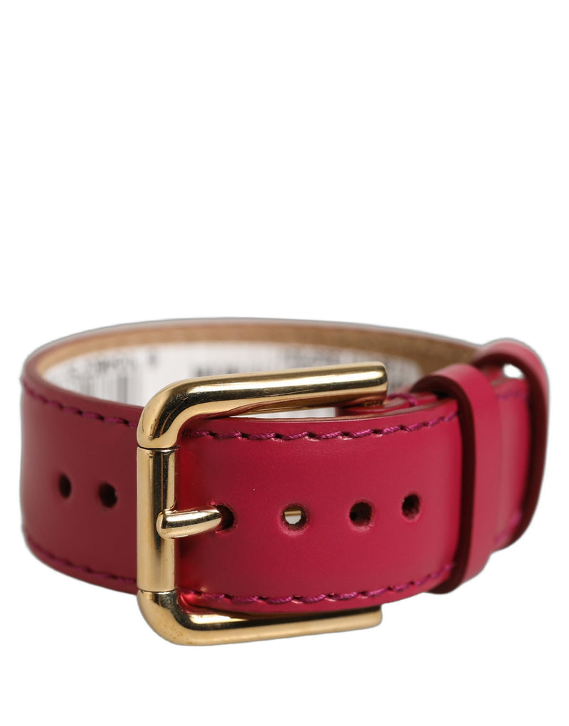 Bracelet de montre Dolce & Gabbana en cuir de veau rouge avec boucle ardillon dorée